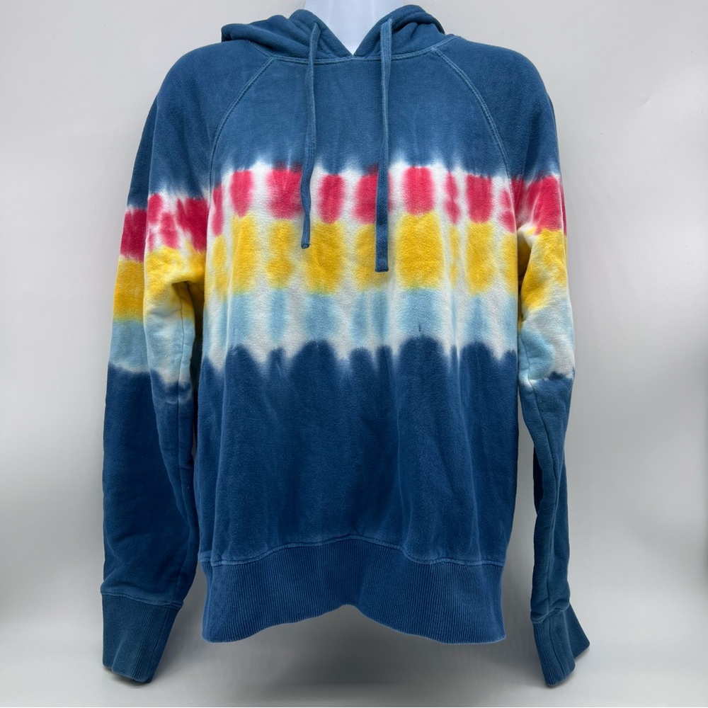 Spiritual Gangster Blues/Red/Yellow/White Tie Dyed Women’s Sweatshirt Textured-S
